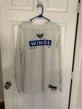 Dallas Wings White Long Sleeve Nike Dri-Fit Shirt